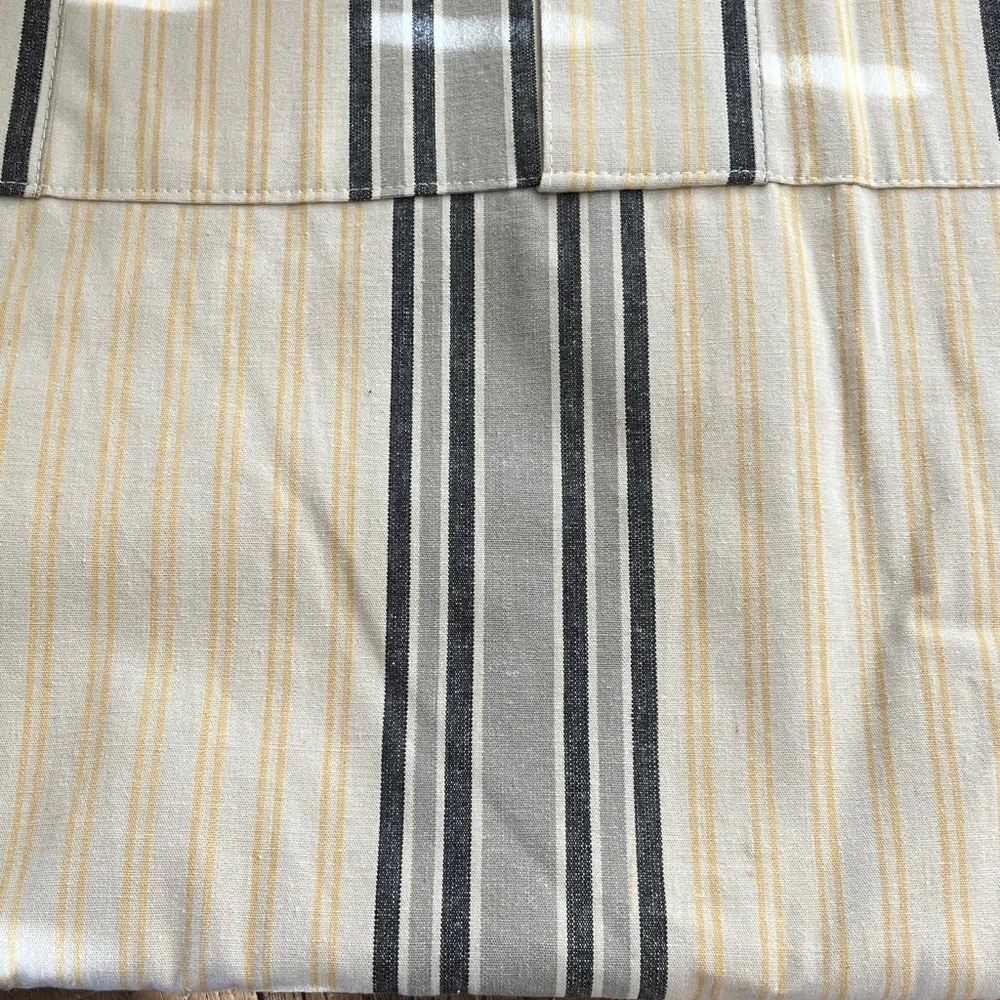 IKEA Beige and Gray Striped Drape